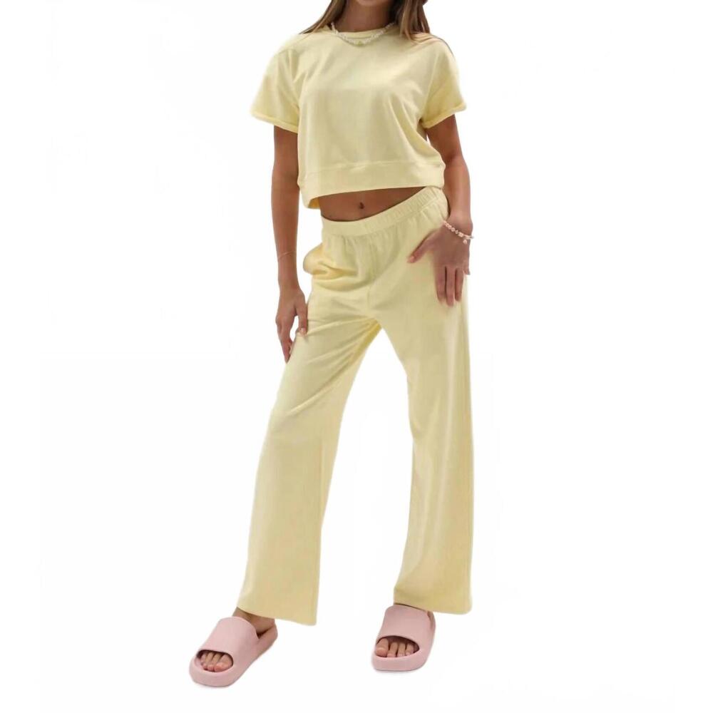 NEW TENLY tween french terry pants in lemon drop
